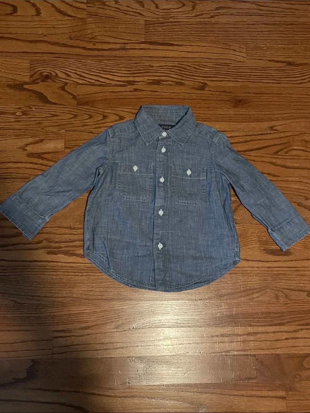 Ralph Lauren Kid's Light Blue Chambray Button-Front Shirt